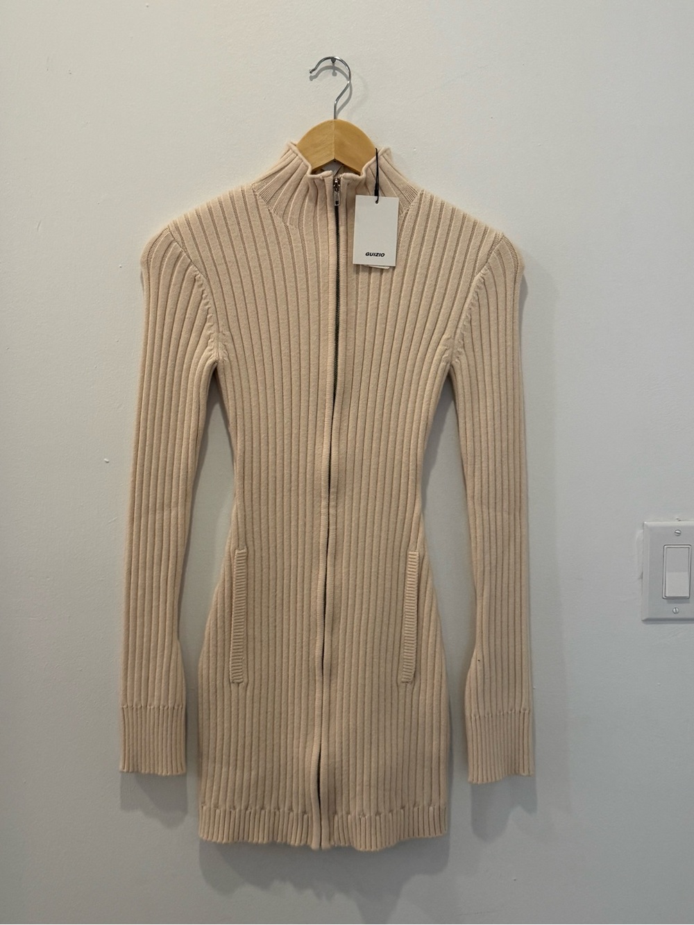 Ivory GUIZIO Sweater Dress “Nell Zip Up Dress” BNWT - Picture 2 of 5